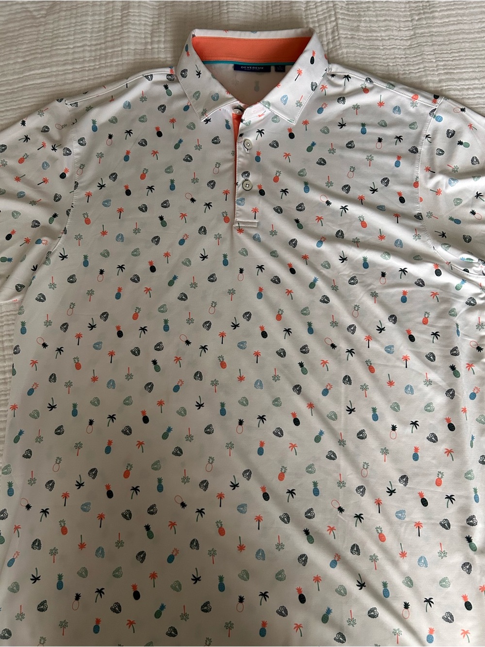 Devereux Golf Polo with Tropical Pineapple & Palm Print